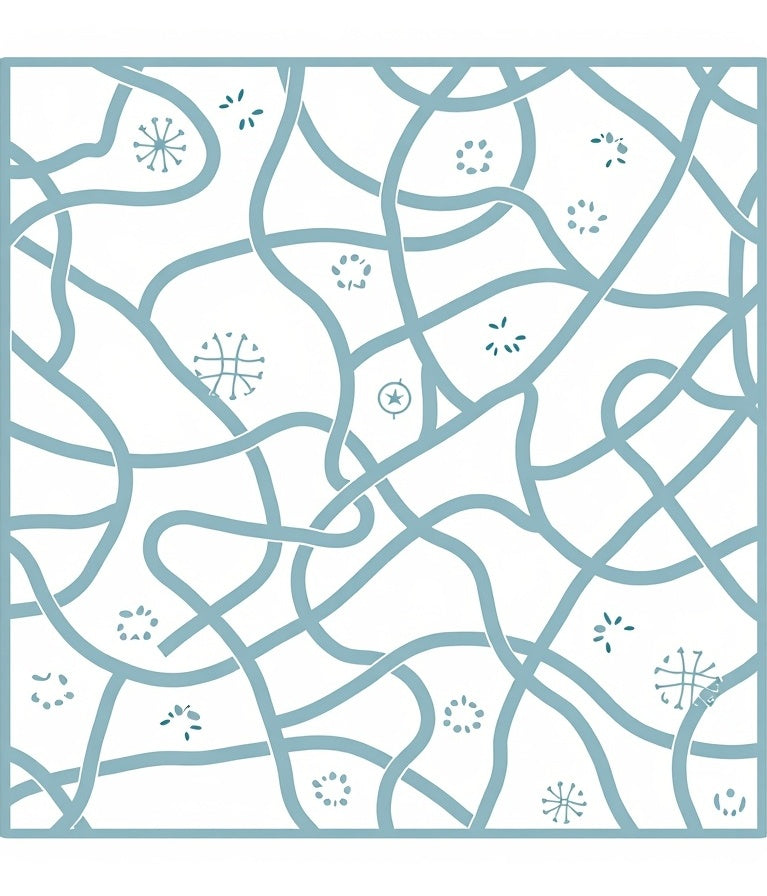 Sky Blue Abstract Intertwined Lines Rug