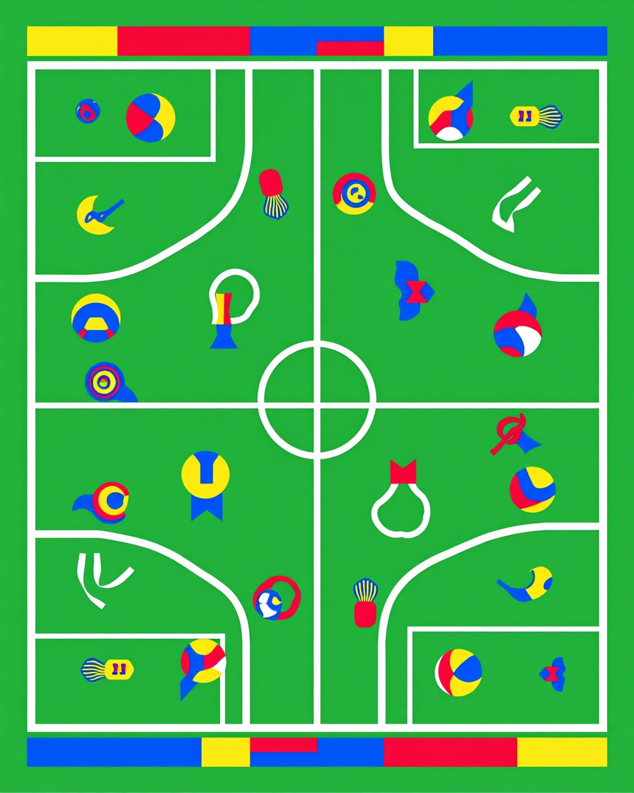 Bold Geometric Playground Arena Rug