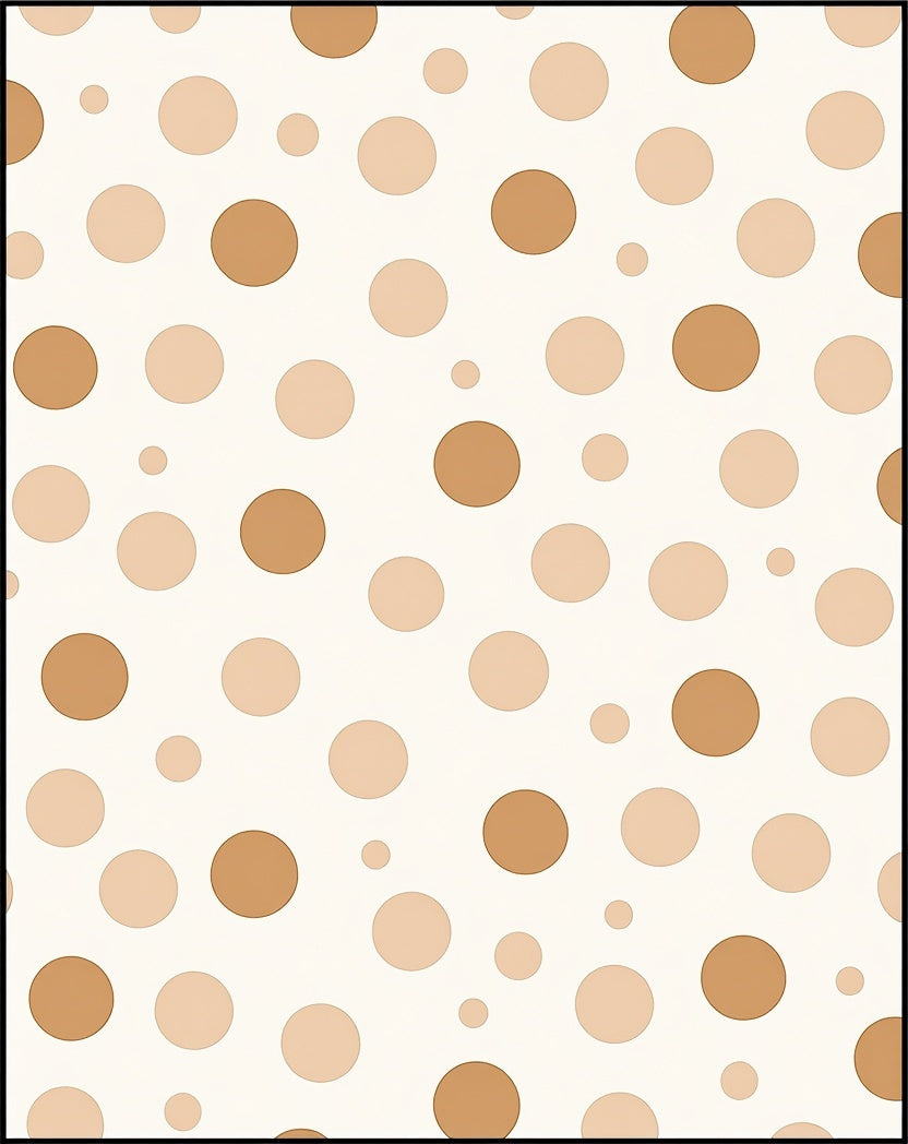 Warm Cream Polka Dot Circle Rug