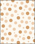 Warm Cream Polka Dot Circle Rug