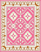 Pink Ivory Botanical Medallion Rug