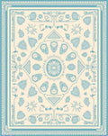 Pale Blue Vintage Floral Compass Rug