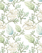 Soft Green Botanical Vine Swirl Rug
