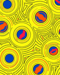 Vibrant Yellow Concentric Circles Rug