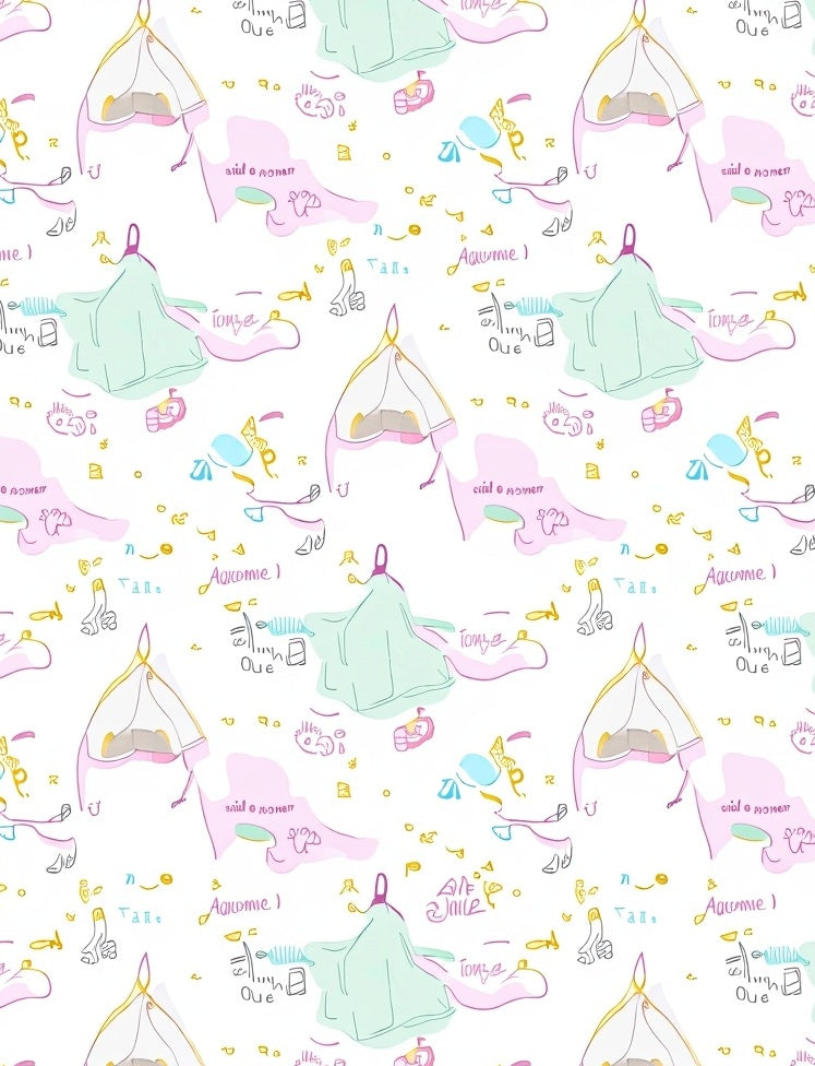 Doodle Abstract Pastel Figures Rug