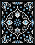 Black White Ice Flower Nova Rug
