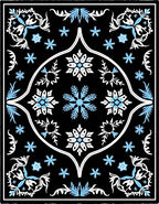 Black White Ice Flower Nova Rug