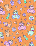Cute Kawaii Characters With Stars Rug