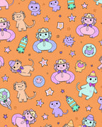 Cute Kawaii Characters With Stars Rug