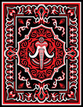 Bold Red Tribal Elephant Face Rug