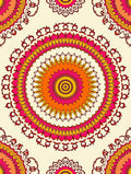 Radiant Orange Pink Sunburst Mandala Rug