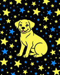 Yellow Puppy Starry Night Rug