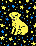 Yellow Puppy Starry Night Rug