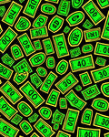 Vibrant Green Dollar Bills Jammed Together Rug