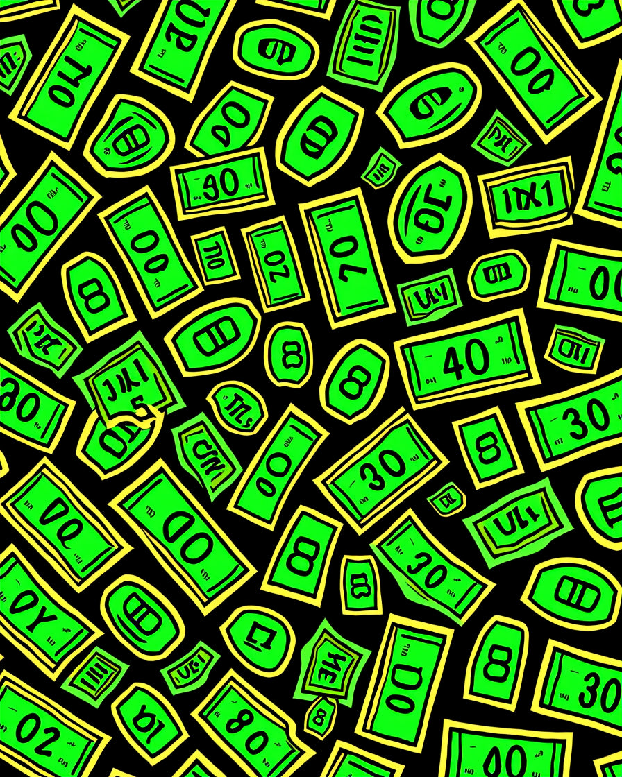 Vibrant Green Dollar Bills Jammed Together Rug
