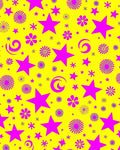 Vibrant Yellow Pink Starburst Floral Rug