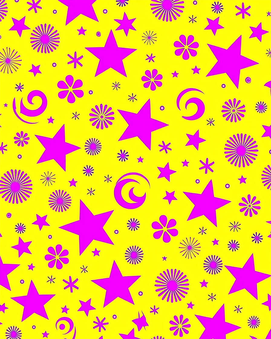 Vibrant Yellow Pink Starburst Floral Rug
