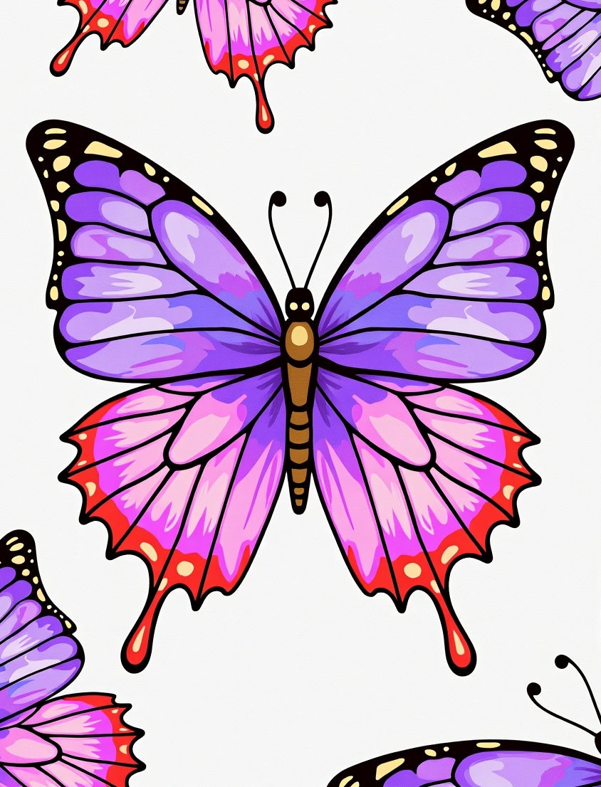 Vibrant Purple Butterfly Wings Rug