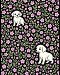 Sweet Puppy Pink Floral Garden Rug