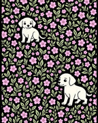 Sweet Puppy Pink Floral Garden Rug