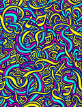 Vibrant Yellow Blue Abstract Flow Rug