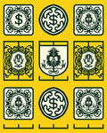 Dark Green Vintage Crest Medallion Rug