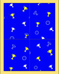 Blue Golden Trophy Time Scattered Rug