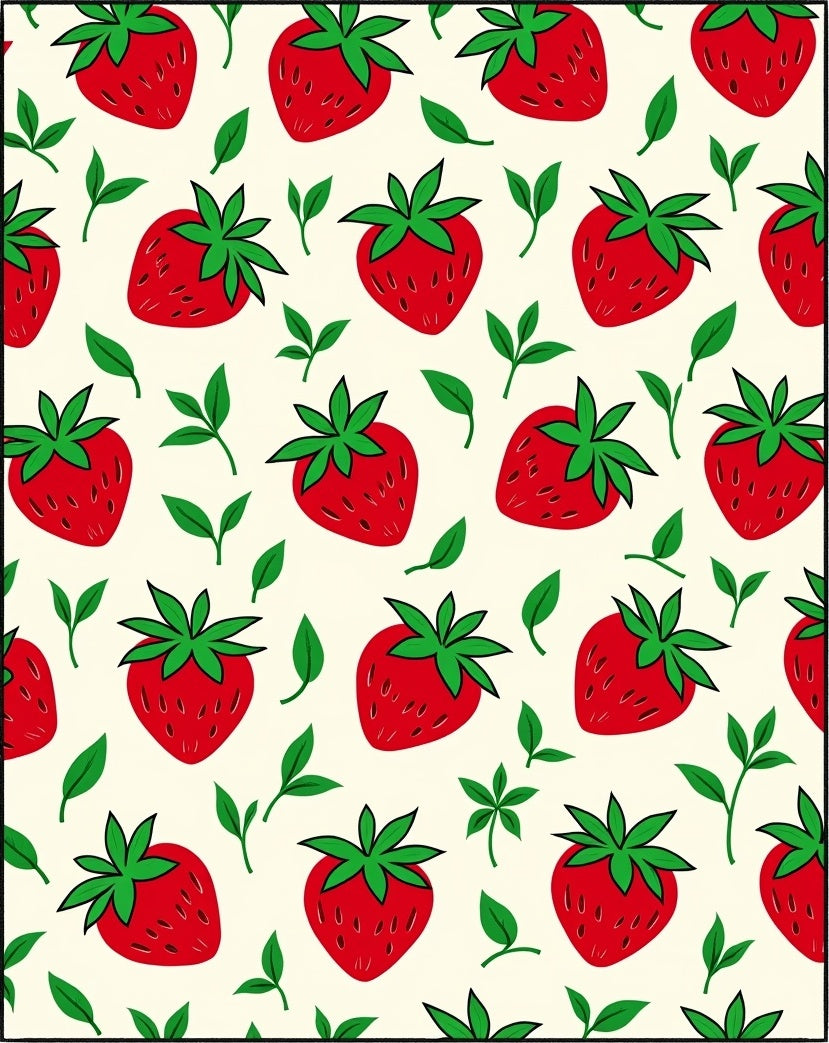 Red Strawberry Botanical Garden Rug