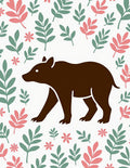 Brown Bear Woodland Floral Rug