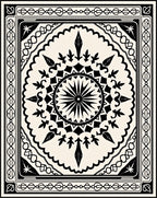 Monochromatic Black Cream Sunburst Medallion Rug