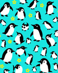 Bold Penguin Star Whimsical Pattern Rug