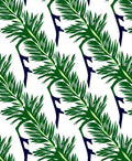 Emerald Green Feathery Leaf Vines Rug