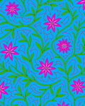 Bright Pink Floral Vine Nature Rug