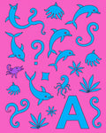 Aquatic Playful Dolphins Ocean Creatures Rug