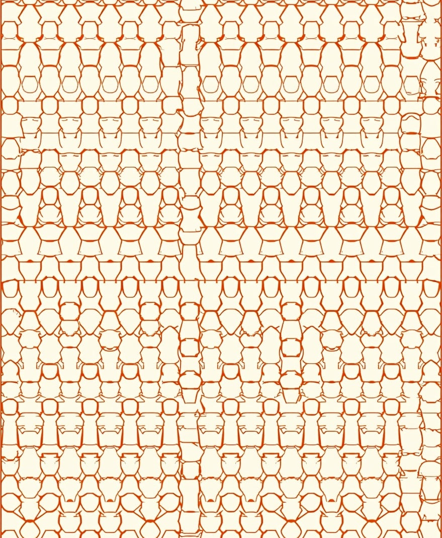 Antique Ochre Honeycomb Lattice Rug
