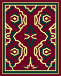 Deep Red Geometric Medallion Harmony Rug