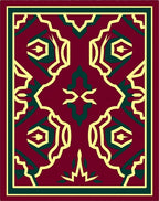 Deep Red Geometric Medallion Harmony Rug