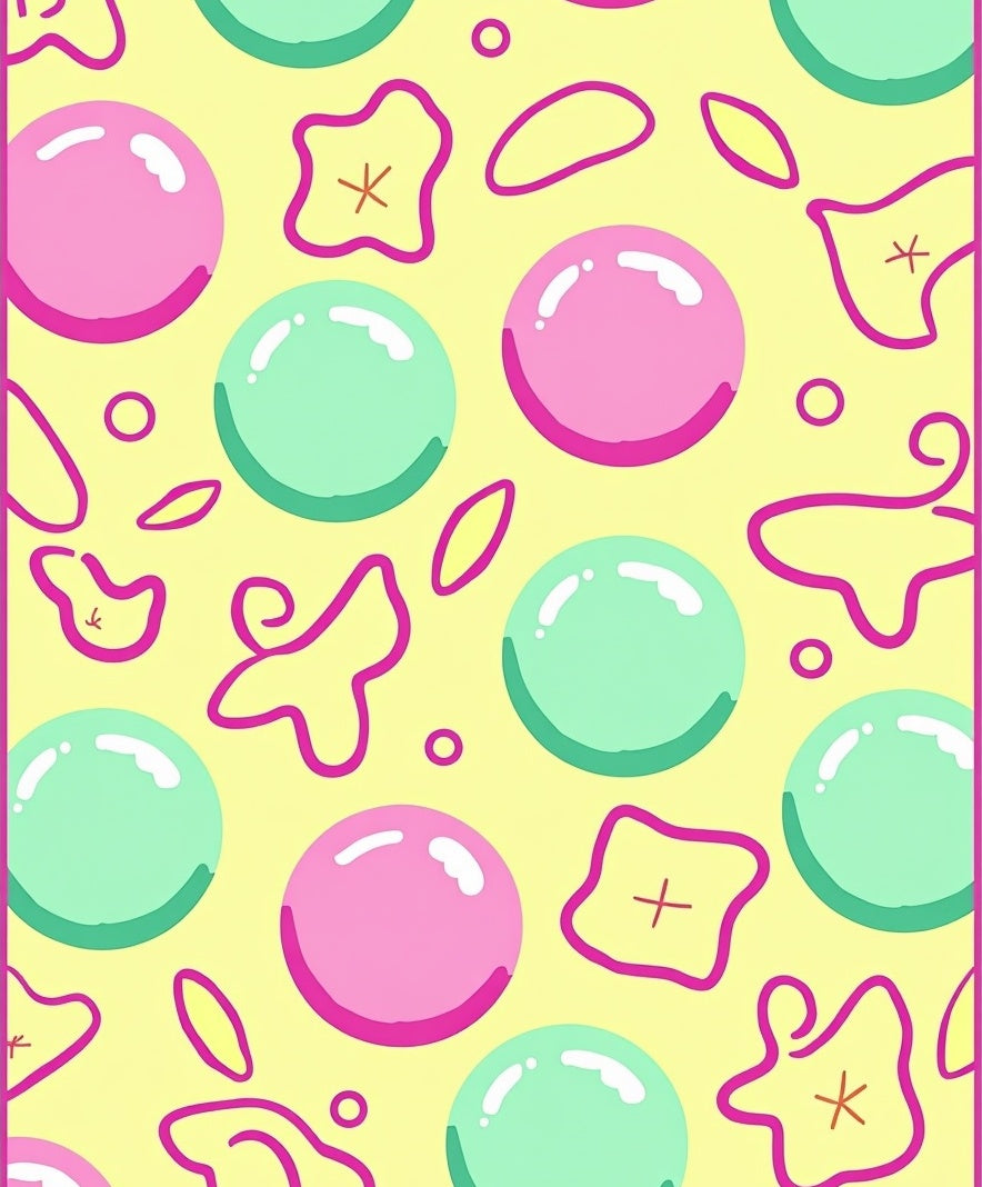 Pink Mint Bubble Playfulness Rug