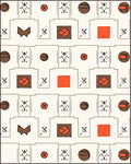 Abstract Red Basketball Graphic Rug