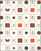 Abstract Red Basketball Graphic Rug