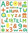Colorful Alphabet Characters Collage Rug