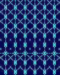 Cyan Lattice Floral Scroll Rug