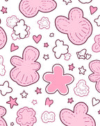 Pink Blossom Cloud Hearts Stitched Rug
