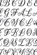 Elegant Black Script Alphabet Collection Rug