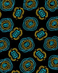 Turquoise Yellow Abstract Swirl Medallions Rug