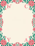 Pink Cherry Blossom Garland Border Rug