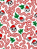 Red Candy Cane Christmas Panda Faces Rug