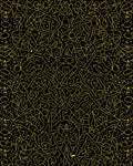 Golden Abstract Chaotic Scribble Rug