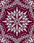 Cranberry White Mandala Garden Rug