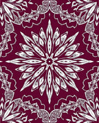 Cranberry White Mandala Garden Rug